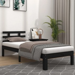 Giroletto Nero İn Legno Massello 90x200 Cm /