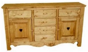 Base credenza 2 ante con cuore e 6 cassetti - LM-C10