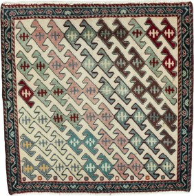 Shiraz Tappeto 60x60 Beige (Iran) Annodato A Mano