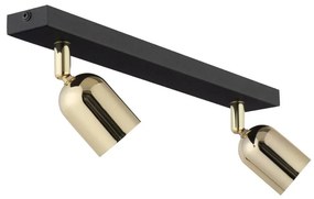 Faretto TOP 2xGU10/10W/230V nero/oro