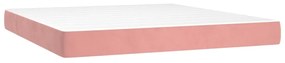 Giroletto a molle con materasso rosa 180x200 cm in velluto