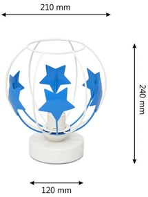 Lampada da tavolo per bambini STARS 1xE27/15W/230V blu/bianco