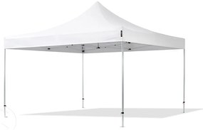 TOOLPORT 4x4m gazebo pieghevole PVC ignifugo con laterali (finestre panoramiche), PROFESSIONAL alluminio, bianco - (582424)