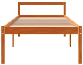 Letto per Anziani Marrone Cera 90x190 cm Legno Massello di Pino