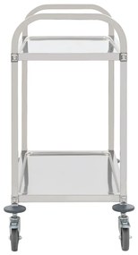 Carrello da cucina a 2 livelli 95x45x83,5 cm in acciaio inox