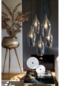 Lampadario con paralume in vetro grigio scuro-bronzo ø 45 cm Lukaro - Light &amp; Living