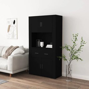 Credenza Nera İn Legno Multistrato /