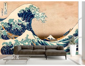 Carta da parati Hokusai: The Great Wave off Kanagawa (Reproduction)