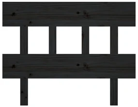Testiera per letto nera 78,5x3x81 cm legno massello di pino