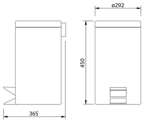 Aqualine - Cestino dei rifiuti SIMPLE LINE 20 l lucido acciaio inossidabile