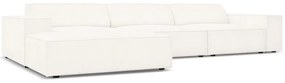Divano angolare beige in tessuto bouclé (angolo sinistro) Jodie - Micadoni Home
