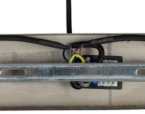 Lampada a sospensione Art Déco in ottone con vetro verde 3 luci - Pallon