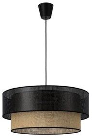 Lampada a sospensione BORHO con cavo 1xE27/60W/230V nero/iuta