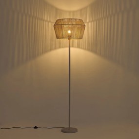 Lampada da terra beige con paralume in corda di carta 50/50/30 - Simplo