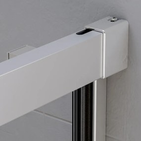 Porta doccia, H 200 cm in zama, spessore 10 mm trasparente silver