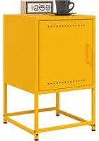 Comodini 2 pz Giallo Senape 36x39x60,5 cm in Acciaio 846453