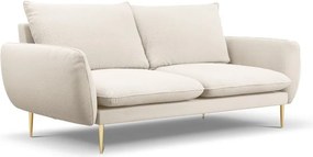Divano Vienna 3 posti in bouclé con gambe oro - L200cm