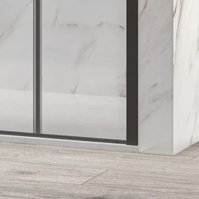 Kamalu - Porta doccia colore nero opaco 135 cm battente e anta fissa | KS5000N