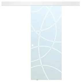 Porta scorrevole esterno muro H205 x L93 cm in Vetro temperato - HEIDI