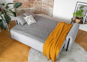 Divano grigio allungabile/con contenitore e rivestimento in velluto a coste 244 cm Arcadova – ELTAP