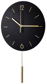 Orologio da parete con pendolo Ø 30 cm 1xAA nero/oro
