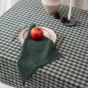 Tovaglia in lino 140x250 cm Forest Green Gingham – Linen Tales