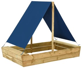 Sabbiera Con Tetto 160x100x133 Cm Legno Di Pino Impregnato /