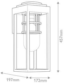 Kichler KL-HONE-M-BKT - Applique da esterno HONE M 1xE27/60W/230V IP44