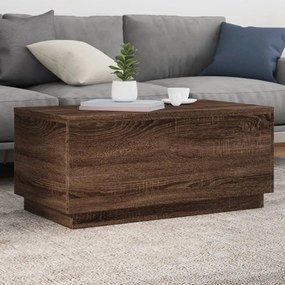 Tavolino Da Soggiorno Con Luci Led Rovere Marrone 90x50x40 Cm /