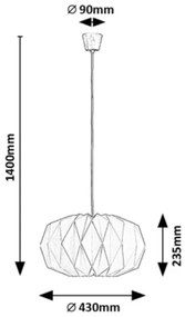 Rabalux 72003 - Lampadario a cavo ORMINI 1xE27/25W/230V