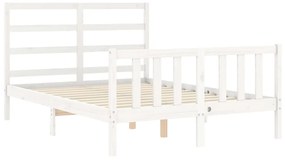 Giroletto con testiera bianco 4ft small double legno massello