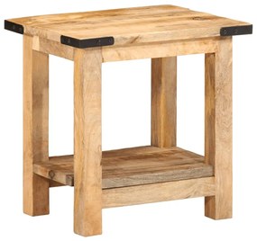 Tavolino 40x30x40 Cm İn Legno Grezzo Massello Di Mango /