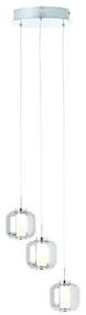 Lampadario Moderno Rafa cromo paralume trasparente E27 Ø22cm BRILLIANT