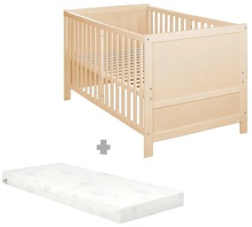 Lettino di colore naturale con sponde rimovibili e altezza regolabile 70x140 cm Easy Sleep – Roba