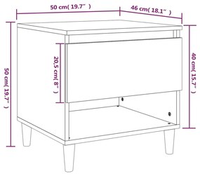 Comodini 2 pz Grigio Cemento 50x46x50 cm in Legno Multistrato