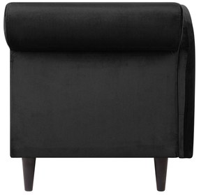 Chaise longue in velluto nero versione destra LUIRO Beliani