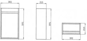 Cersanit S924-001 - Mobile sottolavabo per bagno CREA 39,2x21,5 cm bianco