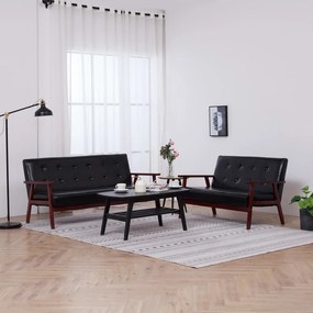Set Di Divani 2 Pz Nero İn Similpelle /