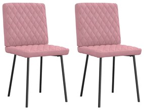 Sedie Da Pranzo 2 Pz Rosa İn Velluto /