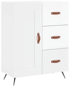 Credenza 69,5x34x90 cm in legno multistrato bianco lucido