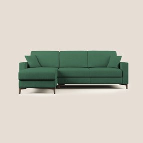 Kafka divano letto angolare in morbido tessuto impermeabile T02 verde