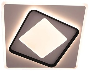 Plafoniera LED moderno LULU', nero 50x50 cm, luce con 3 temperature di colore dimmerabile, 5550 lumen