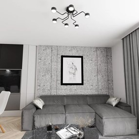 Lampada da soffitto in acciaio KURAGE 6 nera 6xGX53 Colore del corpo Nero