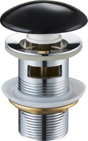 Mexen tappo clic-clac rotondo con troppopieno, ceramica nera - 79920-75