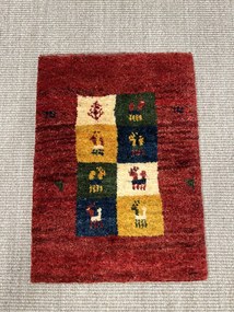 Gabbeh Tappeto 40 x 60 Rosso (Iran) Annodato A Mano