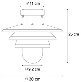 Lampada da soffitto da esterno di design nera IP44 - Morty