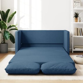 Divano letto da terra 2 in 1 blu 112x174x55 cm tessuto