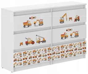 Cassettiera per bambini per piccoli costruttori, 77 x 30 x 120 cm