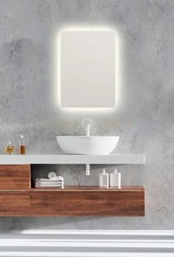 Luna specchio da parete rettangolare retro-illuminato 50x70cm led 3...