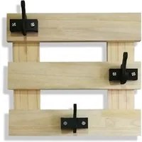 APPENDIABITI In Legno Con Ganci Sfalsati In PVC Neri Misure: 50x45 cm